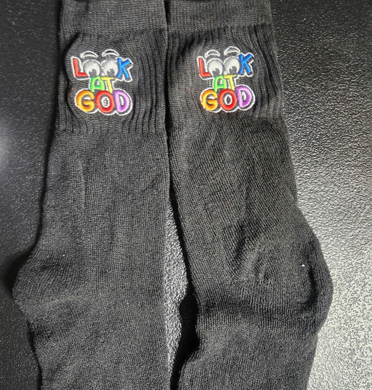 Look At GOD  "Crew Sock"